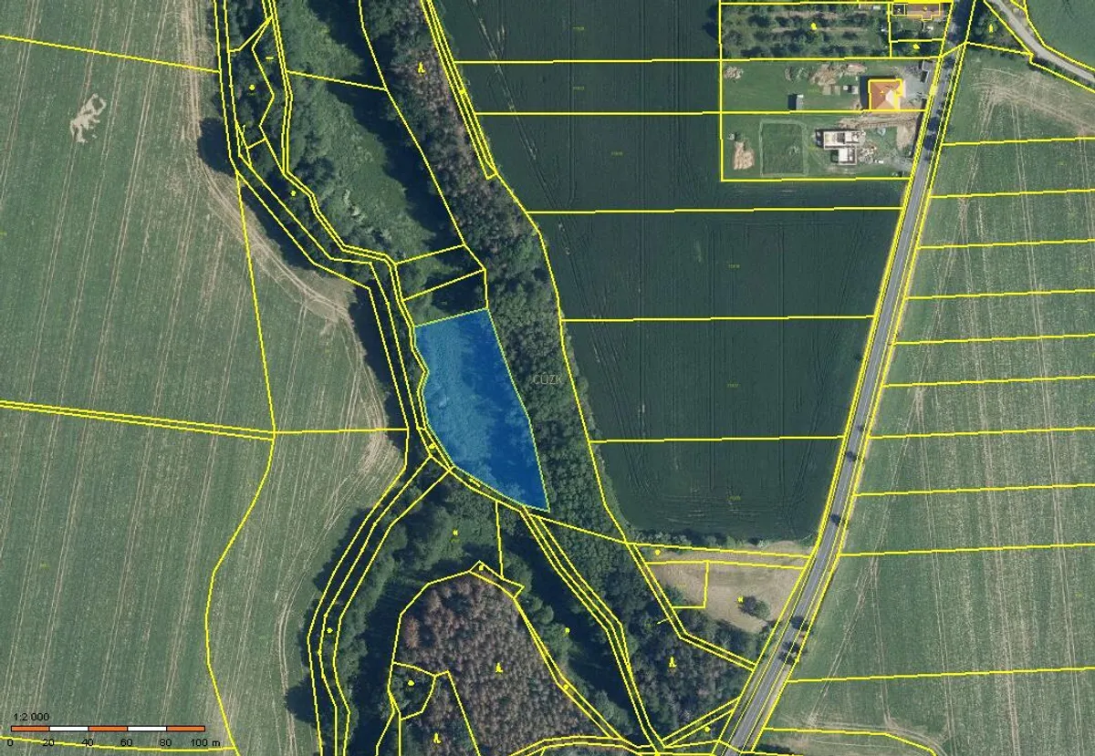 Prodej 1/9 pozemku v obci Červený Hrádek, okres Kolín, 679 m2 — Červený Hrádek