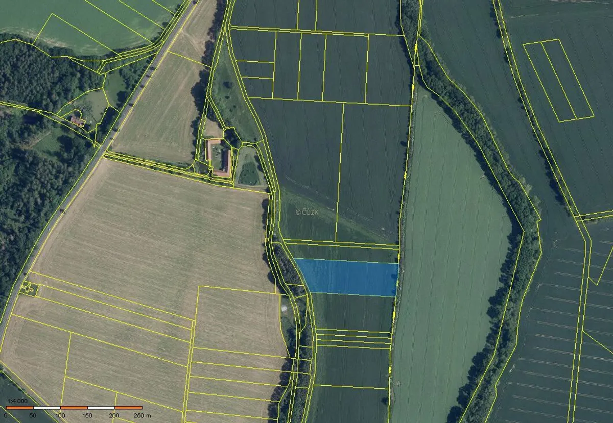 Prodej zemědělské půdy, 1/6 podílu, Zadní Hrádek u Bečvár, Kolín — Zadní Hrádek